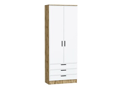 Шкаф двухстворчатый Стиль ШК-803 с ящиками Дуб Вотан, White Silk, Фрейм, каркас ЛДСП  Дуб Вотан, фасад МДФ  White Silk,  2110*800*376 sppr5VVTtoAR68721 - фото 3806483