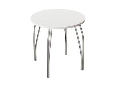 Стол обеденный круглый TLC-2.2 (ОС-11), столешница ЛДСП  White In 2S, каркас Сталь  Aluminum Gloss,  742*750*750 sppr5VVTtoAR72075 - фото 3806577