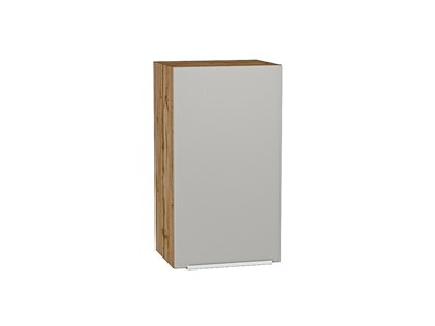 Кухонный  Шкаф верхний с 1-ой дверцей Фьюжн Дуб Вотан, Silky Light Grey, 720, 400, каркас ЛДСП  Дуб Вотан, фасад МДФ  Silky Light Grey,  716*400*320 sppr5VVTtoAR66588 - фото 3810205