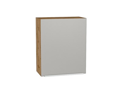 Кухонный  Шкаф верхний с 1-ой дверцей Фьюжн Дуб Вотан, Silky Light Grey, 720, 600, каркас ЛДСП  Дуб Вотан, фасад МДФ  Silky Light Grey,  716*600*320 sppr5VVTtoAR66591 - фото 3810208