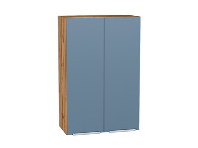 Кухонный  Шкаф верхний с 2-мя дверцами Фьюжн Дуб Вотан, Silky Blue, 920, 600, каркас ЛДСП  Дуб Вотан, фасад МДФ  Silky Blue,  920*600*320 sppr5VVTtoAR60827 - фото 3810329