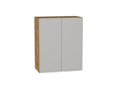 Кухонный  Шкаф верхний с 2-мя дверцами Фьюжн Дуб Вотан, Silky Light Grey, 720, 600, каркас ЛДСП  Дуб Вотан, фасад МДФ  Silky Light Grey,  716*600*320 sppr5VVTtoAR66614 - фото 3810335