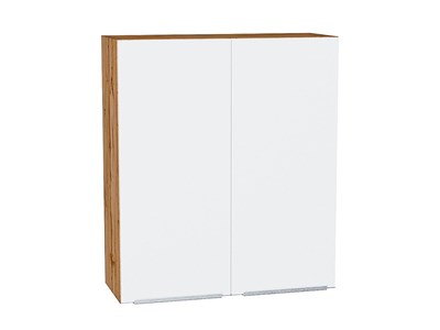Кухонный  Шкаф верхний с 2-мя дверцами Фьюжн Дуб Вотан, Silky White, 920, 800, каркас ЛДСП  Дуб Вотан, фасад МДФ  Silky White,  920*800*320 sppr5VVTtoAR60812 - фото 3810346