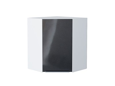 Кухонный  Шкаф верхний угловой Фьюжн Белый, Anthracite, 720, каркас ЛДСП  Белый, фасад МДФ  Anthracite,  716*600*600 sppr5VVTtoAR36789 - фото 3810482