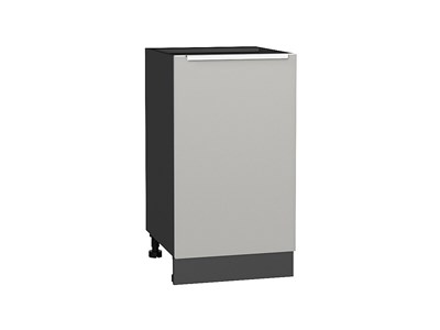Кухонный  Шкаф нижний с 1-ой дверцей Фьюжн Graphite, Silky Light Grey, 450, каркас ЛДСП  Graphite, фасад МДФ  Silky Light Grey,  816*450*480 sppr5VVTtoAR66673 - фото 3810622