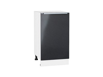 Кухонный  Шкаф нижний с 1-ой дверцей Фьюжн Белый, Anthracite, 450, каркас ЛДСП  Белый, фасад МДФ  Anthracite,  816*450*480 sppr5VVTtoAR39667 - фото 3810650