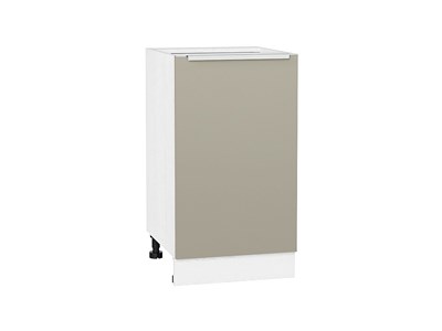 Кухонный  Шкаф нижний с 1-ой дверцей Фьюжн Белый, Silky Grey, 450, каркас ЛДСП  Белый, фасад МДФ  Silky Grey,  816*450*480 sppr5VVTtoAR52167 - фото 3810678