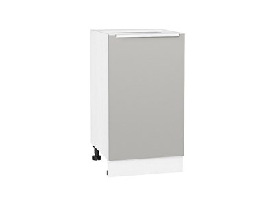 Кухонный  Шкаф нижний с 1-ой дверцей Фьюжн Белый, Silky Light Grey, 450, каркас ЛДСП  Белый, фасад МДФ  Silky Light Grey,  816*450*480 sppr5VVTtoAR66658 - фото 3810685
