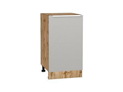 Кухонный  Шкаф нижний с 1-ой дверцей Фьюжн Дуб Вотан, Silky Light Grey, 450, каркас ЛДСП  Дуб Вотан, фасад МДФ  Silky Light Grey,  816*450*480 sppr5VVTtoAR66665 - фото 3810748