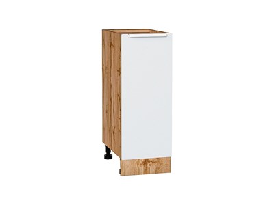 Кухонный  Шкаф нижний с 1-ой дверцей Фьюжн Дуб Вотан, Silky White, 300, каркас ЛДСП  Дуб Вотан, фасад МДФ  Silky White,  816*300*480 sppr5VVTtoAR60958 - фото 3810759