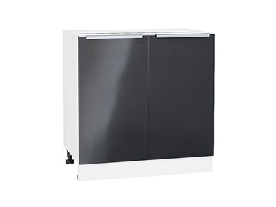 Кухонный  Шкаф нижний с 2-мя дверцами Фьюжн Белый, Anthracite, 800, каркас ЛДСП  Белый, фасад МДФ  Anthracite,  816*800*480 sppr5VVTtoAR36852 - фото 3810786