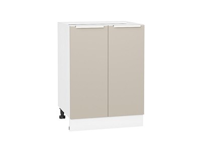 Кухонный  Шкаф нижний с 2-мя дверцами Фьюжн Белый, Cream Silk, 600, каркас ЛДСП  Белый, фасад МДФ  Cream Silk,  816*600*480 sppr5VVTtoAR71985 - фото 3810787