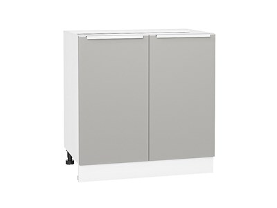 Кухонный  Шкаф нижний с 2-мя дверцами Фьюжн Белый, Silky Light Grey, 800, каркас ЛДСП  Белый, фасад МДФ  Silky Light Grey,  816*800*480 sppr5VVTtoAR66683 - фото 3810796