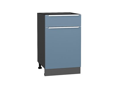 Кухонный  Шкаф нижний с 1-ой дверцей и ящиком Фьюжн Graphite, Silky Blue, 500, каркас ЛДСП  Graphite, фасад МДФ  Silky Blue,  816*500*480 sppr5VVTtoAR52148 - фото 3810833