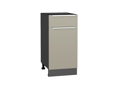 Кухонный  Шкаф нижний с 1-ой дверцей и ящиком Фьюжн Graphite, Silky Grey, 400, каркас ЛДСП  Graphite, фасад МДФ  Silky Grey,  816*400*480 sppr5VVTtoAR52138 - фото 3810835