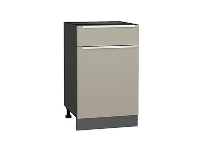 Кухонный  Шкаф нижний с 1-ой дверцей и ящиком Фьюжн Graphite, Silky Grey, 500, каркас ЛДСП  Graphite, фасад МДФ  Silky Grey,  816*500*480 sppr5VVTtoAR52139 - фото 3810836