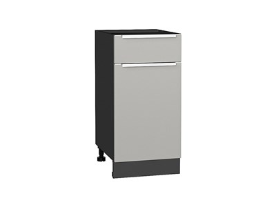 Кухонный  Шкаф нижний с 1-ой дверцей и ящиком Фьюжн Graphite, Silky Light Grey, 400, каркас ЛДСП  Graphite, фасад МДФ  Silky Light Grey,  816*400*480 sppr5VVTtoAR66652 - фото 3810838