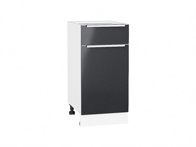 Кухонный  Шкаф нижний с 1-ой дверцей и ящиком Фьюжн Белый, Anthracite, 400, каркас ЛДСП  Белый, фасад МДФ  Anthracite,  816*400*480 sppr5VVTtoAR36834 - фото 3810850