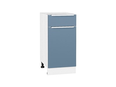 Кухонный  Шкаф нижний с 1-ой дверцей и ящиком Фьюжн Белый, Silky Blue, 400, каркас ЛДСП  Белый, фасад МДФ  Silky Blue,  816*400*480 sppr5VVTtoAR52145 - фото 3810859