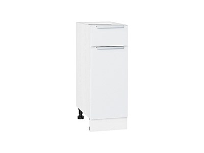 Кухонный  Шкаф нижний с 1-ой дверцей и ящиком Фьюжн Белый, Silky White, 300, каркас ЛДСП  Белый, фасад МДФ  Silky White,  816*300*480 sppr5VVTtoAR52125 - фото 3810870
