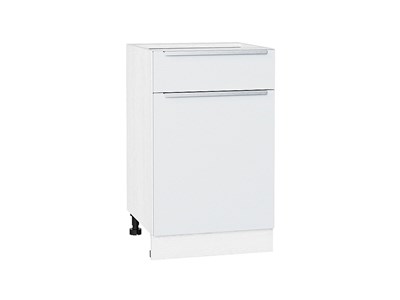 Кухонный  Шкаф нижний с 1-ой дверцей и ящиком Фьюжн Белый, Silky White, 500, каркас ЛДСП  Белый, фасад МДФ  Silky White,  816*500*480 sppr5VVTtoAR52133 - фото 3810872