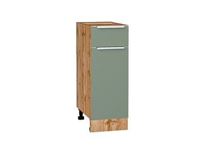 Кухонный  Шкаф нижний с 1-ой дверцей и ящиком Фьюжн Дуб Вотан, Silky Mint, 300, каркас ЛДСП  Дуб Вотан, фасад МДФ  Silky Mint,  816*300*480 sppr5VVTtoAR60940 - фото 3810894