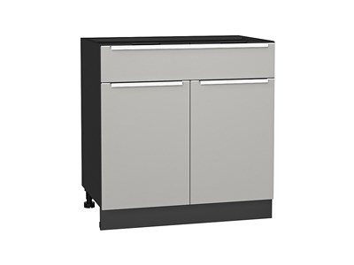 Кухонный  Шкаф нижний с 2-мя дверцами и ящиком Фьюжн Graphite, Silky Light Grey, 800, каркас ЛДСП  Graphite, фасад МДФ  Silky Light Grey,  816*800*480 sppr5VVTtoAR66681 - фото 3810913