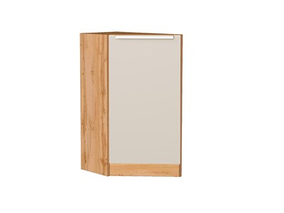 Кухонный  Шкаф нижний торцевой Фьюжн Дуб Вотан, Cream Silk, каркас ЛДСП  Дуб Вотан, фасад МДФ  Cream Silk,  816*296*554 sppr5VVTtoAR72006 - фото 3811109