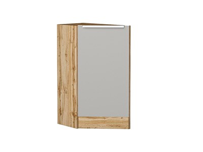 Кухонный  Шкаф нижний торцевой Фьюжн Дуб Вотан, Silky Light Grey, каркас ЛДСП  Дуб Вотан, фасад МДФ  Silky Light Grey,  816*296*554 sppr5VVTtoAR66705 - фото 3811113