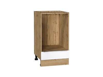 Кухонный  Шкаф нижний под духовку Фьюжн Дуб Вотан, Silky White, 450, каркас ЛДСП  Дуб Вотан, фасад МДФ  Silky White,  816*450*476 sppr5VVTtoAR67071 - фото 3811195