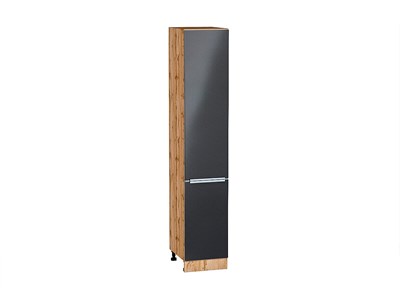 Кухонный  Шкаф пенал с 2-мя дверцами Фьюжн Дуб Вотан, Anthracite, 2140, 400, каркас ЛДСП  Дуб Вотан, фасад МДФ  Anthracite,  2132*400*576 sppr5VVTtoAR60718 - фото 3811327