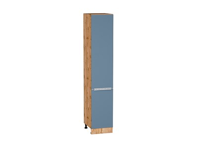 Кухонный  Шкаф пенал с 2-мя дверцами Фьюжн Дуб Вотан, Silky Blue, 2140, 400, каркас ЛДСП  Дуб Вотан, фасад МДФ  Silky Blue,  2132*400*576 sppr5VVTtoAR60710 - фото 3811339