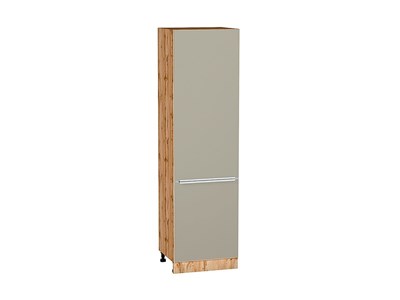 Кухонный  Шкаф пенал с 2-мя дверцами Фьюжн Дуб Вотан, Silky Grey, 2140, 600, каркас ЛДСП  Дуб Вотан, фасад МДФ  Silky Grey,  2132*600*576 sppr5VVTtoAR60703 - фото 3811344