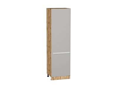 Кухонный  Шкаф пенал с 2-мя дверцами Фьюжн Дуб Вотан, Silky Light Grey, 2140, 600, каркас ЛДСП  Дуб Вотан, фасад МДФ  Silky Light Grey,  2132*600*576 sppr5VVTtoAR66727 - фото 3811348