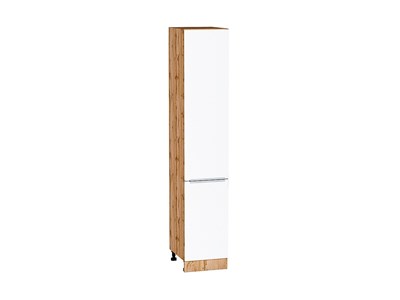 Кухонный  Шкаф пенал с 2-мя дверцами Фьюжн Дуб Вотан, Silky White, 2140, 400, каркас ЛДСП  Дуб Вотан, фасад МДФ  Silky White,  2132*400*576 sppr5VVTtoAR60694 - фото 3811355