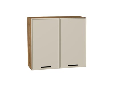Кухонный  Шкаф верхний с 2-мя дверцами Фрейм Дуб Вотан, Cream Silk, 720, 800, каркас ЛДСП  Дуб Вотан, фасад МДФ  Cream Silk,  716*800*324 sppr5VVTtoAR69828 - фото 3812662