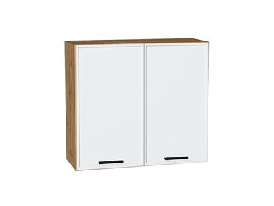 Кухонный  Шкаф верхний с 2-мя дверцами Фрейм Дуб Вотан, White Silk, 720, 800, каркас ЛДСП  Дуб Вотан, фасад МДФ  White Silk,  716*800*324 sppr5VVTtoAR66903 - фото 3812674