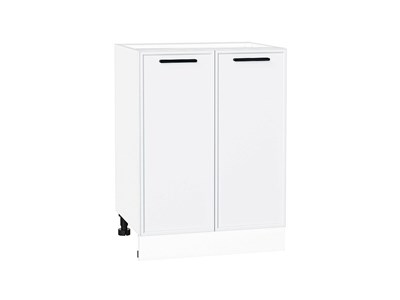 Кухонный  Шкаф нижний с 2-мя дверцами Фрейм Белый, White Silk, 600, каркас ЛДСП  Белый, фасад МДФ  White Silk,  816*600*484 sppr5VVTtoAR66964 - фото 3812871
