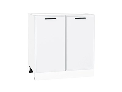 Кухонный  Шкаф нижний с 2-мя дверцами Фрейм Белый, White Silk, 800, каркас ЛДСП  Белый, фасад МДФ  White Silk,  816*800*484 sppr5VVTtoAR66965 - фото 3812872