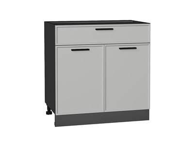 Кухонный  Шкаф нижний с 2-мя дверцами и ящиком Фрейм Graphite, Grey Silk, 800, каркас ЛДСП  Graphite, фасад МДФ  Grey Silk,  816*800*484 sppr5VVTtoAR69138 - фото 3812920