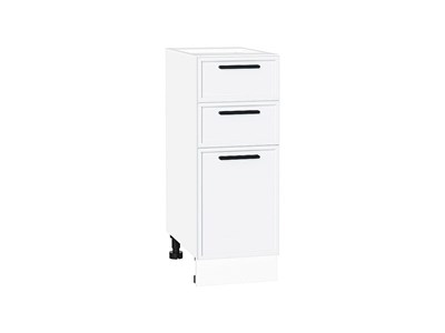 Кухонный  Шкаф нижний с 3-мя ящиками Фрейм Белый, White Silk, 300, каркас ЛДСП  Белый, фасад МДФ  White Silk,  816*300*484 sppr5VVTtoAR66970 - фото 3812976