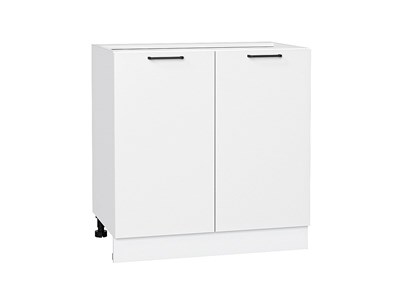 Кухонный  Шкаф нижний с 2-мя дверцами Флэт Белый, White In 2S, 800, каркас ЛДСП  Белый, фасад ЛДСП  White In 2S,  816*800*478 sppr5VVTtoAR55703 - фото 3814293