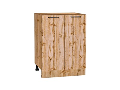 Кухонный  Шкаф нижний с 2-мя дверцами Флэт Дуб Вотан, Wotan Oak 2S, 600, каркас ЛДСП  Дуб Вотан, фасад ЛДСП  Wotan Oak 2S,  816*600*478 sppr5VVTtoAR62570 - фото 3814304