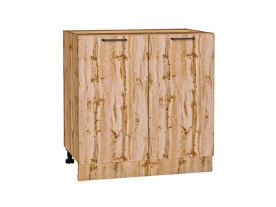 Кухонный  Шкаф нижний с 2-мя дверцами Флэт Дуб Вотан, Wotan Oak 2S, 800, каркас ЛДСП  Дуб Вотан, фасад ЛДСП  Wotan Oak 2S,  816*800*478 sppr5VVTtoAR62571 - фото 3814305