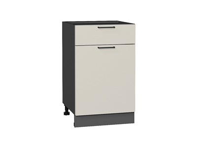 Кухонный  Шкаф нижний с 1-ой дверцей и ящиком Флэт Graphite, Cashmere In 2S, 500, каркас ЛДСП  Graphite, фасад ЛДСП  Cashmere In 2S,  816*500*478 sppr5VVTtoAR55788 - фото 3814308