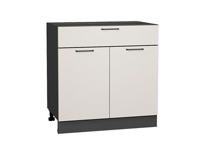 Кухонный  Шкаф нижний с 2-мя дверцами и ящиком Флэт Graphite, Cashmere In 2S, 800, каркас ЛДСП  Graphite, фасад ЛДСП  Cashmere In 2S,  816*800*478 sppr5VVTtoAR56592 - фото 3814352