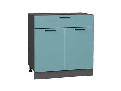 Кухонный  Шкаф нижний с 2-мя дверцами и ящиком Флэт Graphite, Grey-green In 2S, 800, каркас ЛДСП  Graphite, фасад ЛДСП  Grey-green In 2S,  816*800*478 sppr5VVTtoAR56953 - фото 3814354