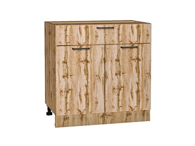 Кухонный  Шкаф нижний с 2-мя дверцами и ящиком Флэт Дуб Вотан, Wotan Oak 2S, 800, каркас ЛДСП  Дуб Вотан, фасад ЛДСП  Wotan Oak 2S,  816*800*478 sppr5VVTtoAR62561 - фото 3814380