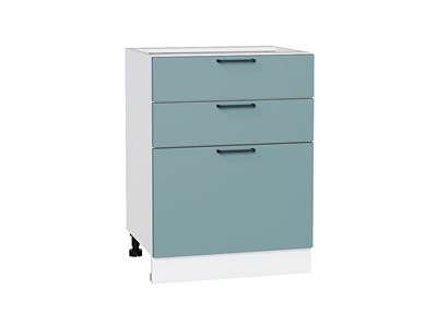 Кухонный  Шкаф нижний с 3-мя ящиками Флэт Белый, Grey-green In 2S, 600, каркас ЛДСП  Белый, фасад ЛДСП  Grey-green In 2S,  816*600*478 sppr5VVTtoAR56965 - фото 3814414