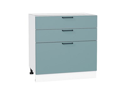 Кухонный  Шкаф нижний с 3-мя ящиками Флэт Белый, Grey-green In 2S, 800, каркас ЛДСП  Белый, фасад ЛДСП  Grey-green In 2S,  816*800*478 sppr5VVTtoAR56966 - фото 3814415